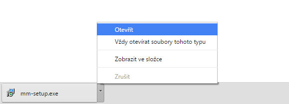 Otevření staženého souboru